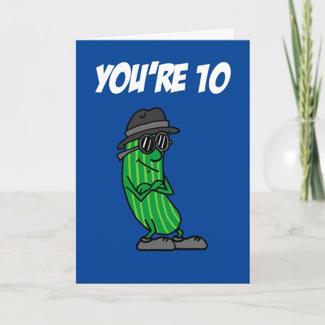 Big Dill 10th Birthday Pickle Pun Card (Front)