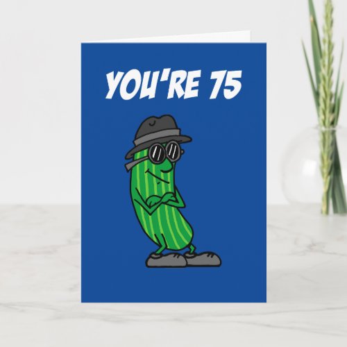 Big Dill 75th Birthday Pickle Pun Card