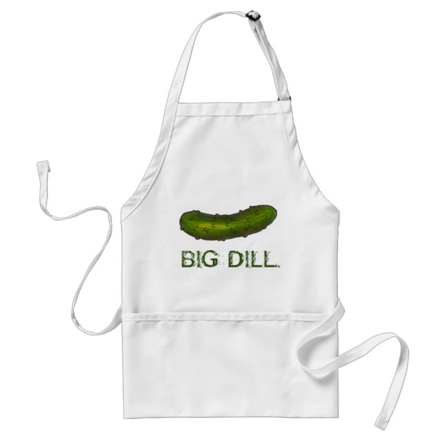 Big Dill (Deal) Crunchy Green Kosher Pickle Foodie Adult Apron (Front)
