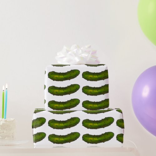 Big Dill Deal Green Kosher Sour Pickle Print Wrapping Paper