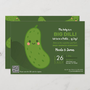 Big Dill Green Pickle Baby Shower Invitation