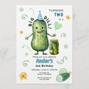 Big Dill Pickle Boy Birthday Any Age Invitation