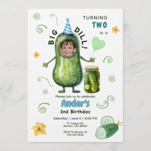 Big Dill Pickle Boy Birthday Any Age Photo Invitation