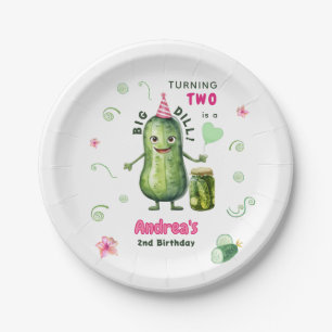 Big Dill Pickle Girl Birthday Any Age Paper Plates