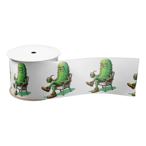 Big Dill Pickle In a Chair Satin Ribbon