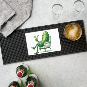 Big Dill Pickle With a Cocktail Bar Mat