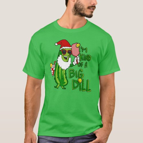 Big Dill Pickleball Santa T_Shirt