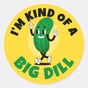 Big Dill Pun Sticker 3 inch (sheet of 6)
