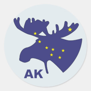 Big Dipper Moose Classic Round Sticker