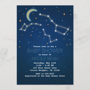 Big Dipper Star Gazing Constellation Baby Shower Invitation