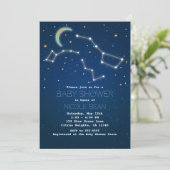 Big Dipper Star Gazing Constellation Baby Shower Invitation (Standing Front)