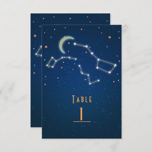Big Dipper Star Gazing Constellation Table Number