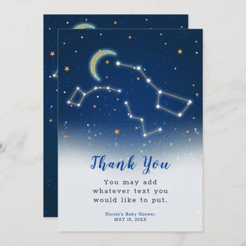 Big Dipper Star Gazing Constellation Thank You Invitation