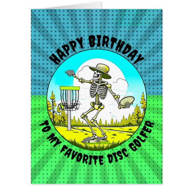 Big Disc Golf Themed Birthday for Him Card (Front)