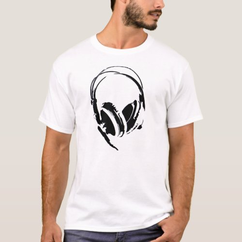 big dj headphones music t_shirt