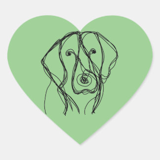 Big Dog Minimalist Line Heart Sticker