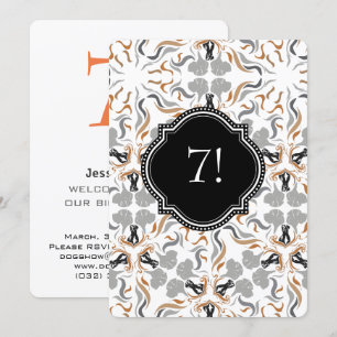 Big Dog Party Golden Black Invitation