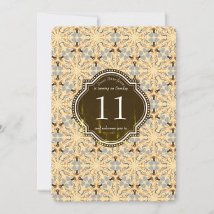 Big Dog Party Golden Black Invitation