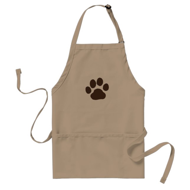 Big Dog Paw Print | Cool Canine Dog Grooming Adult Apron (Front)