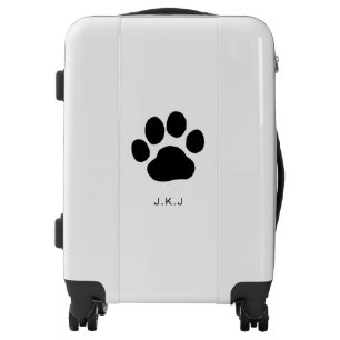 Big Dog Paw Print with Custom Text Luggage