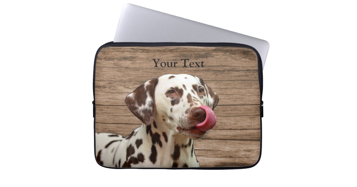 Designer laptop sleeve Pink Dalmatian Abstract Print by The 13