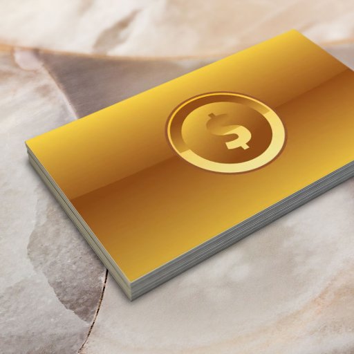 Customizable Big Dollar Sign Accounting Gold Business Card
