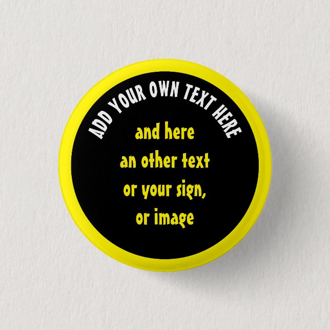 Big Dot black + your backg., text & ideas Button (Front)