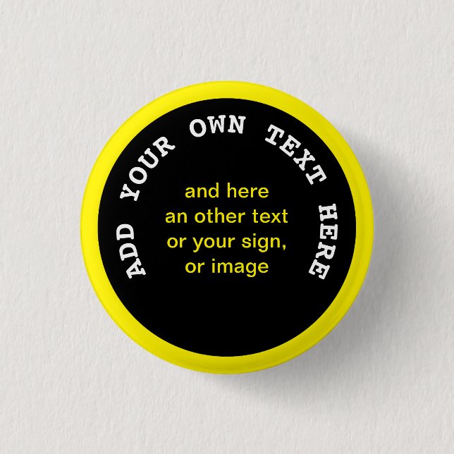 Big Dot black + your backg., text & ideas Button (Front)