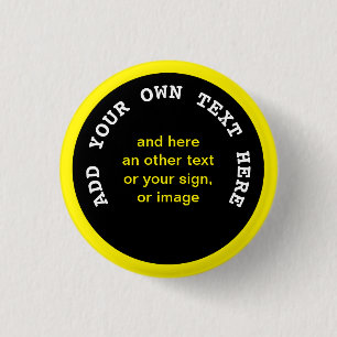 Big Dot black + your backg., text & ideas Button