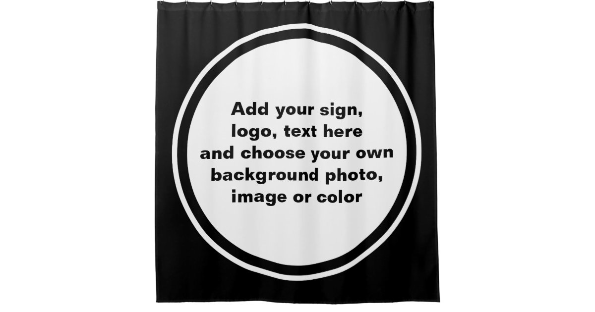 Big Dot white / black ring + your backg. & ideas Shower Curtain | Zazzle