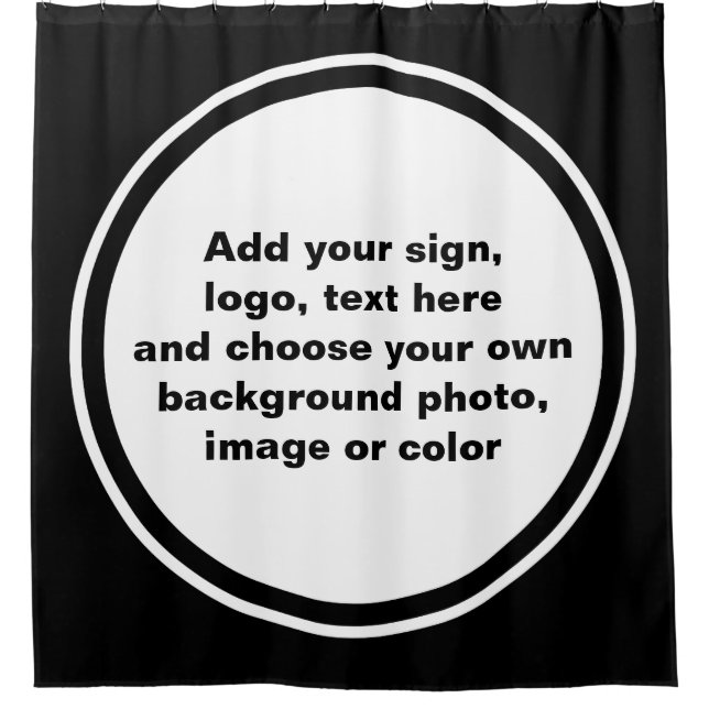 Big Dot white / black ring + your backg. & ideas Shower Curtain (Front)