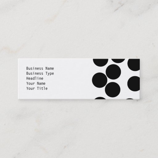 Customizable Big Dots. Black and White Pattern. Business Card Template