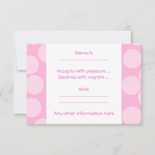 Big Dots Pattern. Pale Pink and Candy Pink. Invite