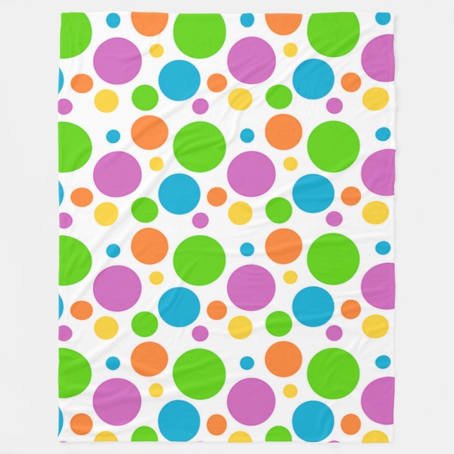 Big Dots Polka Dots Fleece Blanket (Front)
