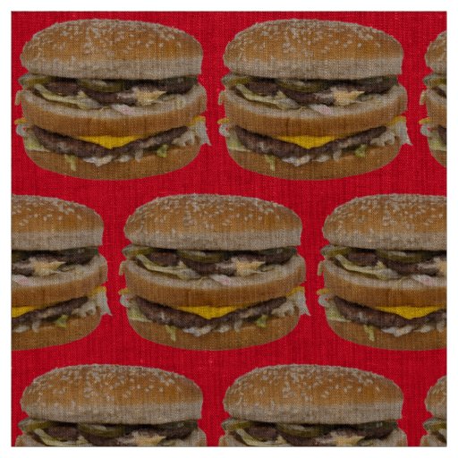 big double cheeseburger red fabric