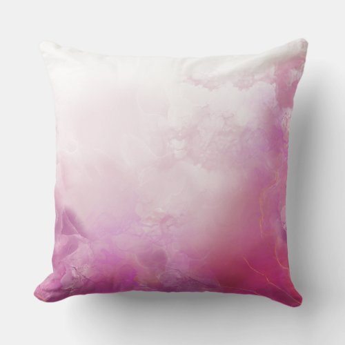 Big dreams and comfort pink marble design throw pillow