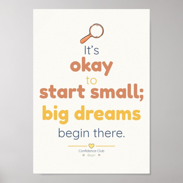 Big dreams | Kids Affirmation Poster (Front)