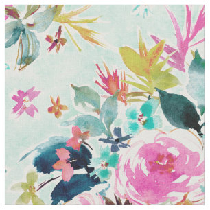 BIG DREAMS Mint Pink Floral Fabric