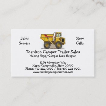 Big Dump Truck Business Card by justconstruction at Zazzle