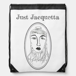 Big Ead Face (Just Jacquetta Design) Drawstring Bag