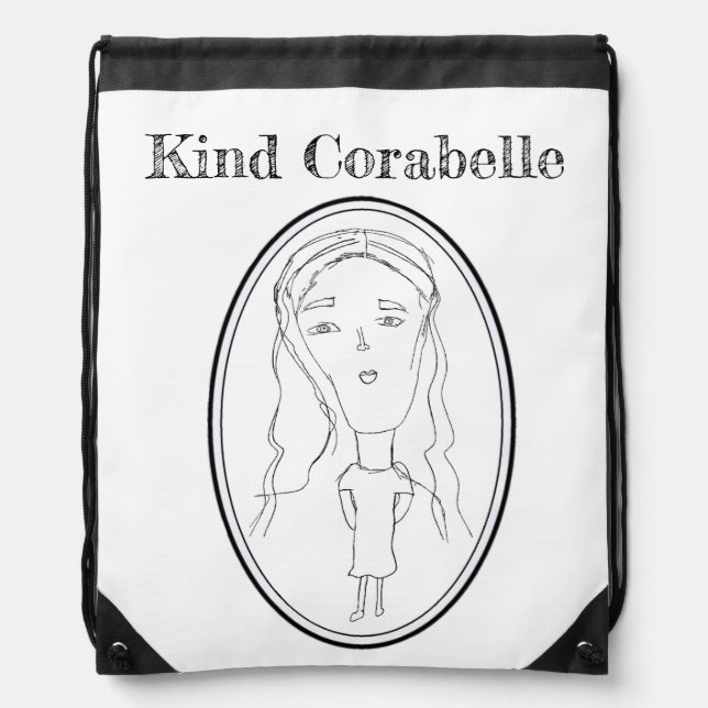 Big Ead Face (Kind Corabelle Design)  Drawstring Bag (Front)