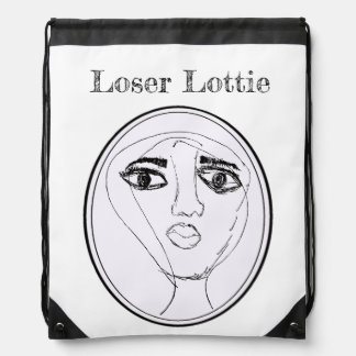 Big Ead Face (Lottie) Drawstring Bag