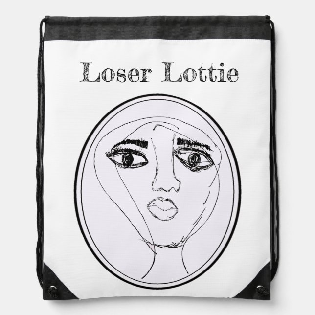 Big Ead Face (Lottie)  Drawstring Bag (Front)