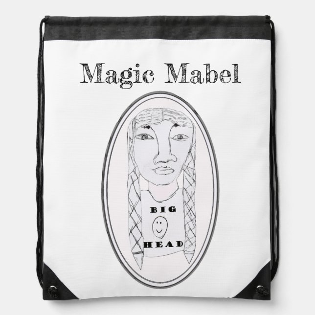 Big Ead Face (Magic Mabel)  Drawstring Bag (Front)