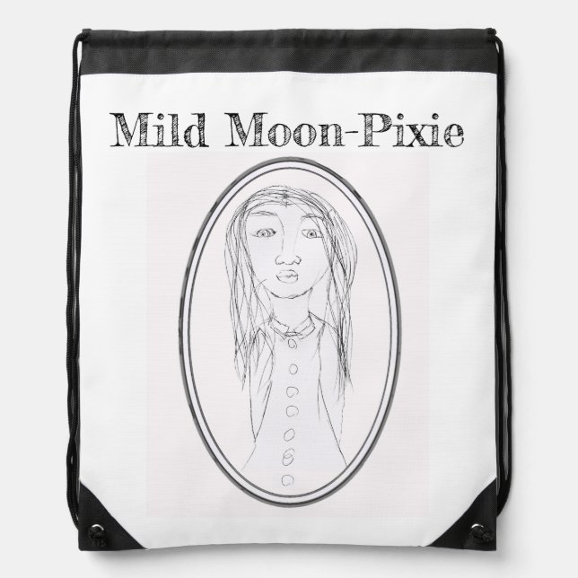 Big Ead Face (Mild Moon-Pixie)  Drawstring Bag (Front)