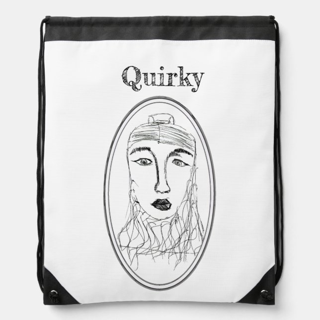 Big Ead Face (Serena Design)  Drawstring Bag (Front)