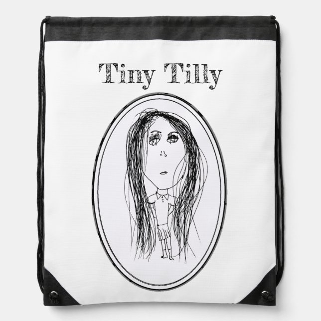 Big Ead Face (Tiny Tilly Design)  Drawstring Bag (Front)