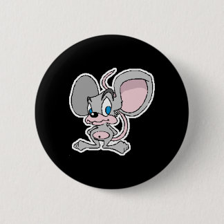 big eared cute grey mouse pinback button
