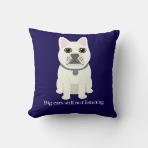 Big ears still not listening, Navy Throw Pillow