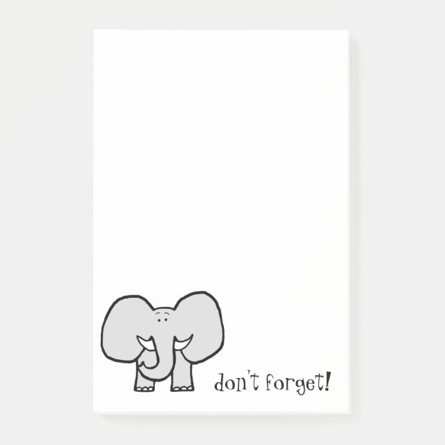 Big Ears the Elephant Don't Forget Post-It Notes (Front)